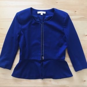 NY&Co Royal Blue Peplum Blazer, 3/4 sleeve
